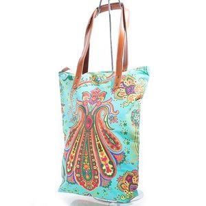 Colorful Batik Paisley Canvas Tote